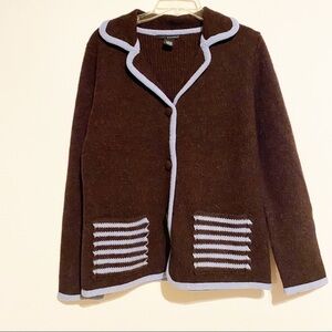 𝅺A.GIANNETTI Wool Sweater Cardigan Brown Medium